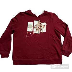 Breckenridge Embroidered Fall Autumn Leaves Sweatshirt sz. PM